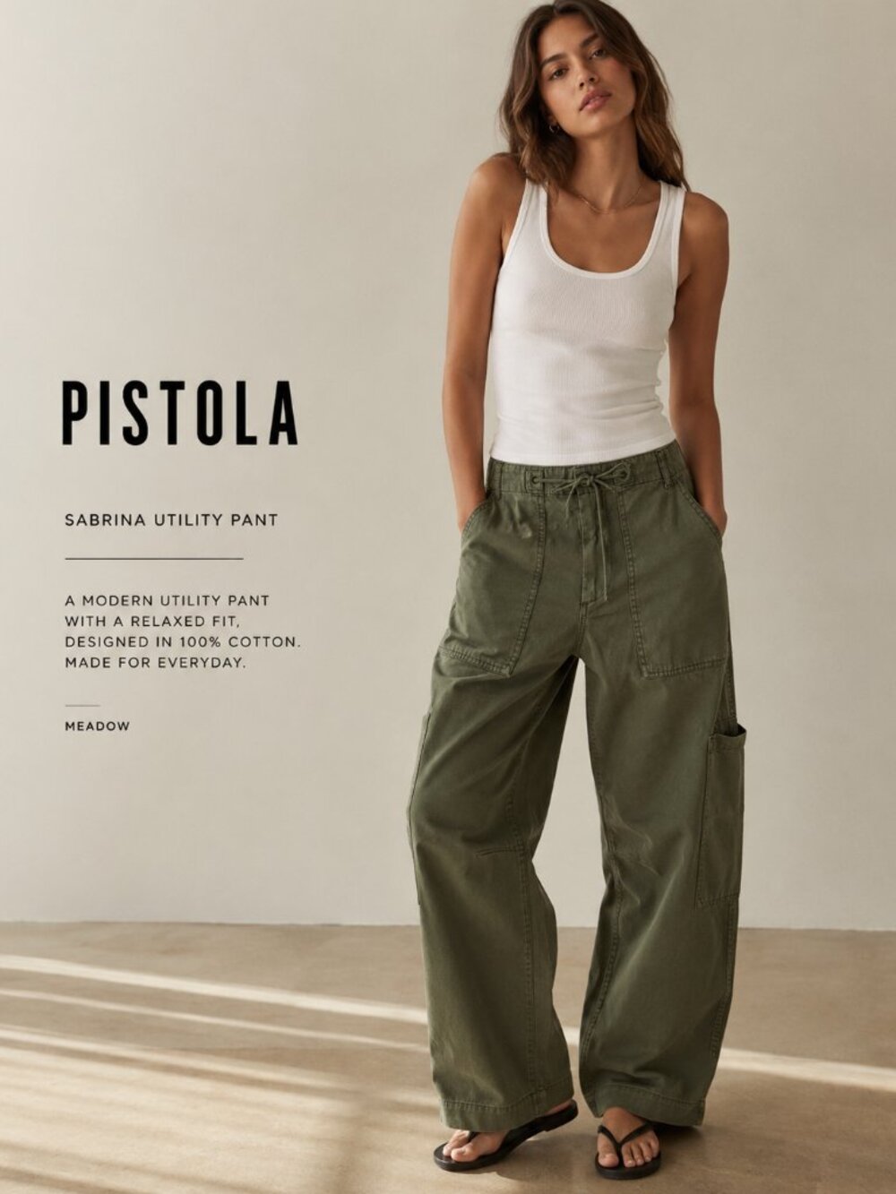 NWT Pistola Sabrina Utility Cargo Pants Meadow Green Size 30